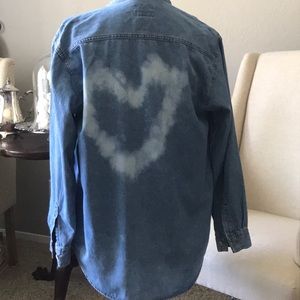 Vintage Denim Beach shirt Custom Bleach 💛